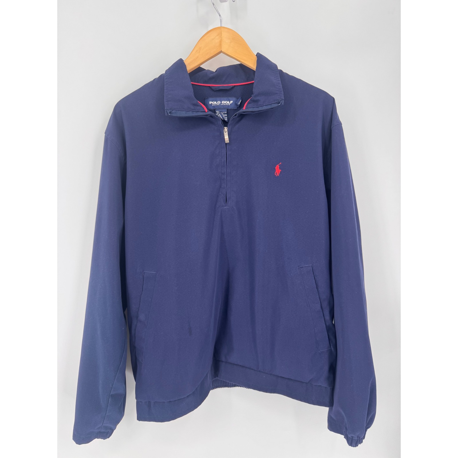 Polo Ralph Lauren Windbreaker Mens M Navy Blue Vintage 14 Zip Golf Jacket